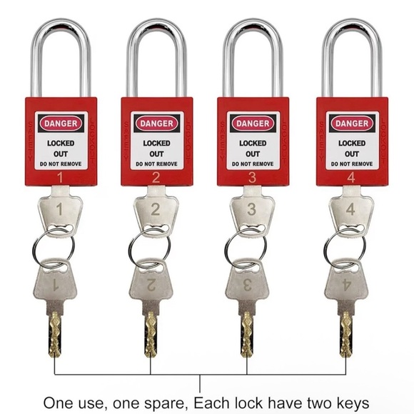 Electrical Lockout Tagout Kit OSHA Compliant Circuit Breaker Lockout Safety (NEW - Picture 4 of 6